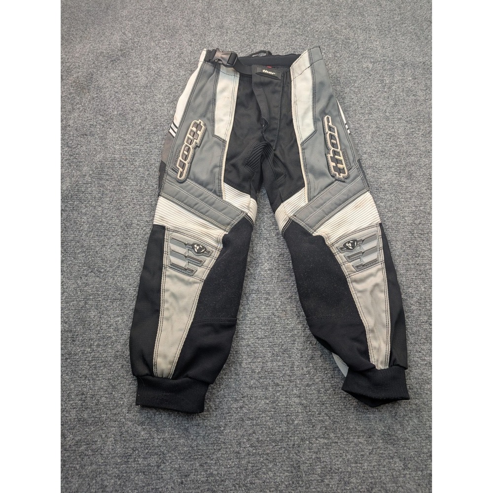 Thor Youth 18 Motocross Pants‎ Gray Black Off Road Dirt Bike Riding Protective
